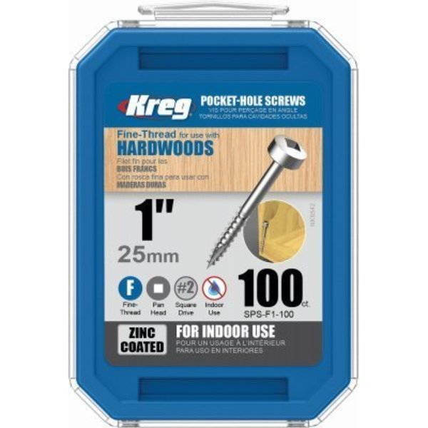 Kreg 100CT Fine Hole Screws SPS-F1-100